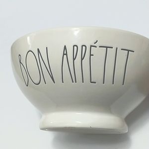 Rae Dunn "Bon Appetit" Ceramic Footed Cereal Salad Soup Bowl